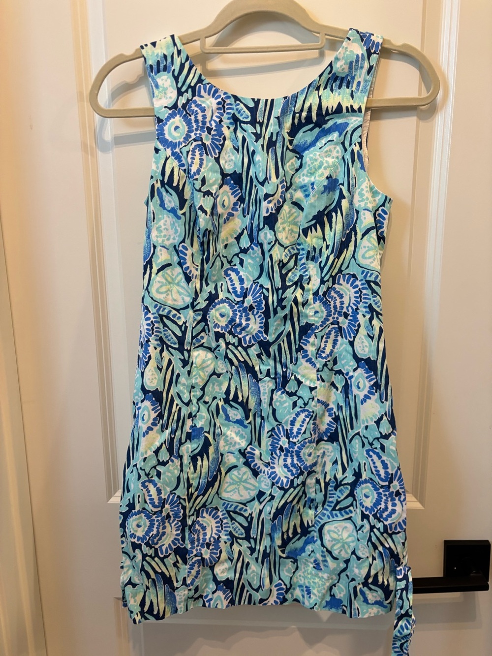 Sleeveless Blue Floral Shift Dress Lilly Pulitzer Size 2